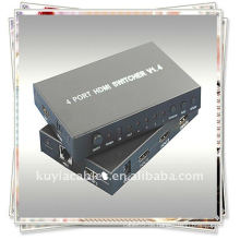 HDMI 4x1 Switcher V1.4 (1. Verbinden Sie ein Kabel von jedem HDMI-Quellgerät in HDMI Switcher-Eingänge)